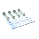 SPL Parts CNC machined T6061 aluminum eccentric lockout plates and CAD plated grade 10.9 hardware.