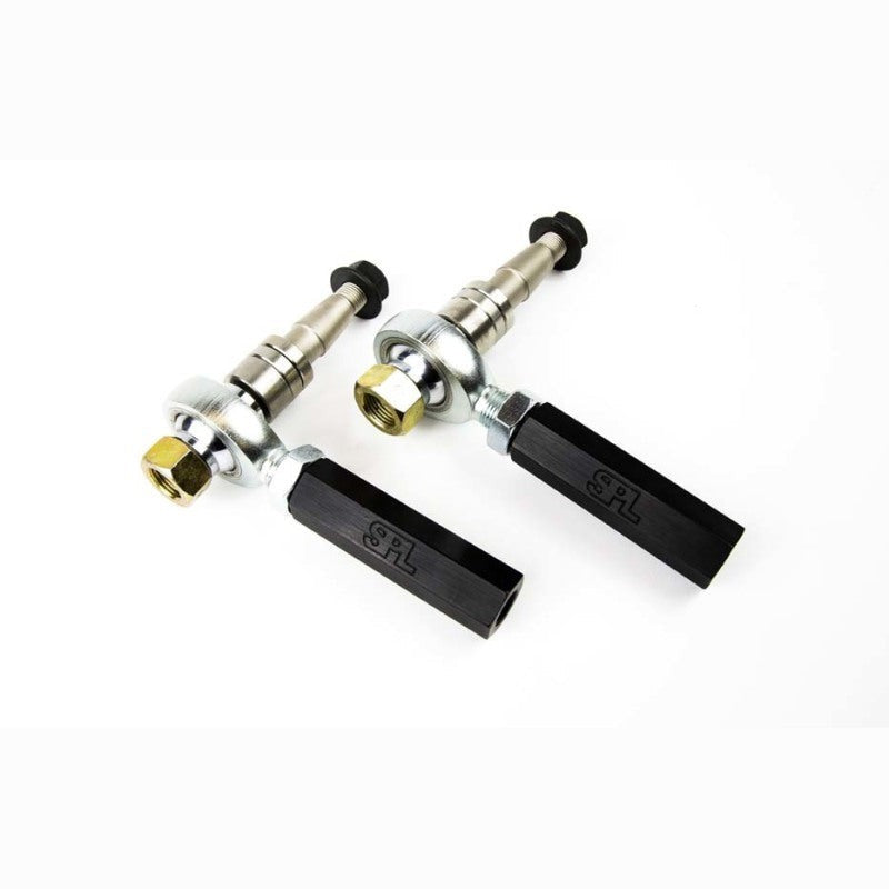 SPL Parts V5 front outer tie rod ends featuring 2024-T351 aluminum turnbuckles and 3/4 inch FK spherical bearings.