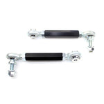SPL Parts black anodized 6061-T6 aluminum rear sway bar endlinks with FK rod ends for BMW E8X and E9X chassis