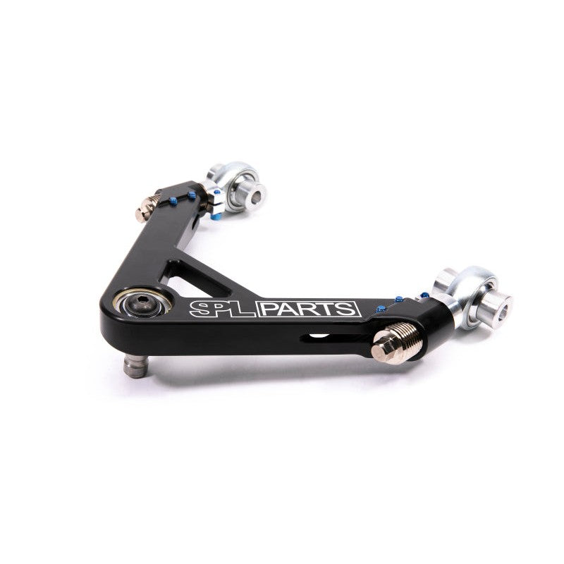 SPL Parts Nissan GT-R R35 Front Upper Camber/Caster Arms featuring hex cap adjusters and spherical bearings.