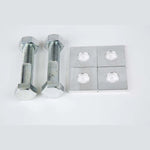 SPL Parts stainless steel eccentric lockout plates and grade 10.9 CAD plated hardware for Subaru and Toyota.