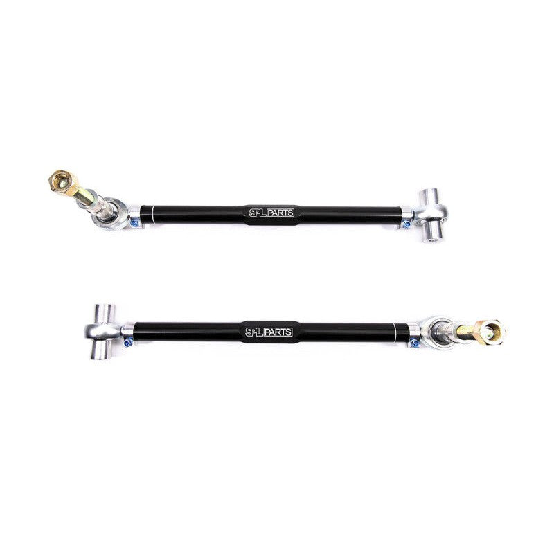 SPL Parts billet aluminum front tension rods with blue titanium hardware and FK spherical bearings for Gen 6 Camaro.