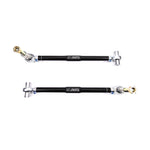 SPL Parts billet aluminum front tension rods with blue titanium hardware and FK spherical bearings for Gen 6 Camaro.