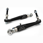 SPL Parts front lower control arms with black anodized finish and chromoly double adjusters for BMW G8X AWD