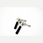 SPL Parts bumpsteer adjustable front outer tie rod ends with black turnbuckles for 1989-1998 Nissan 240SX.