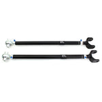 SPL Parts aluminum rear camber links with blue titanium hardware and spherical rod ends for BMW E36 and Z3