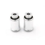 CNC machined aluminum rear upper control arm monoball bushings with FK spherical bearings and Teflon liners.