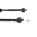 SPL Parts black anodized billet aluminum tie rod end kit with chromoly studs for 1999-2005 Mazda Miata NB power steering.