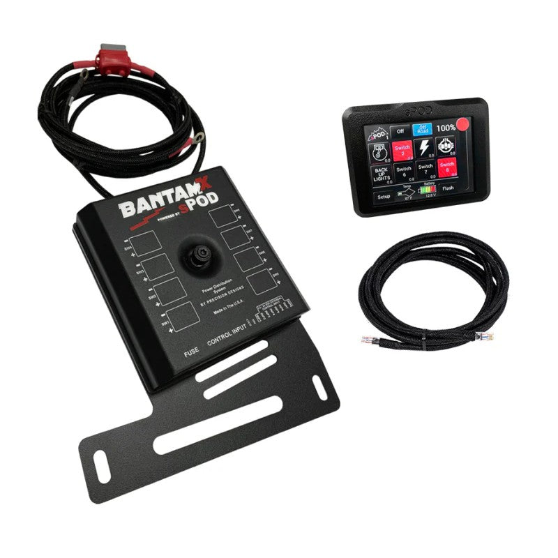 sPOD BantamX 8-circuit touchscreen control system and power module for 2007-2018 Jeep Wrangler JK