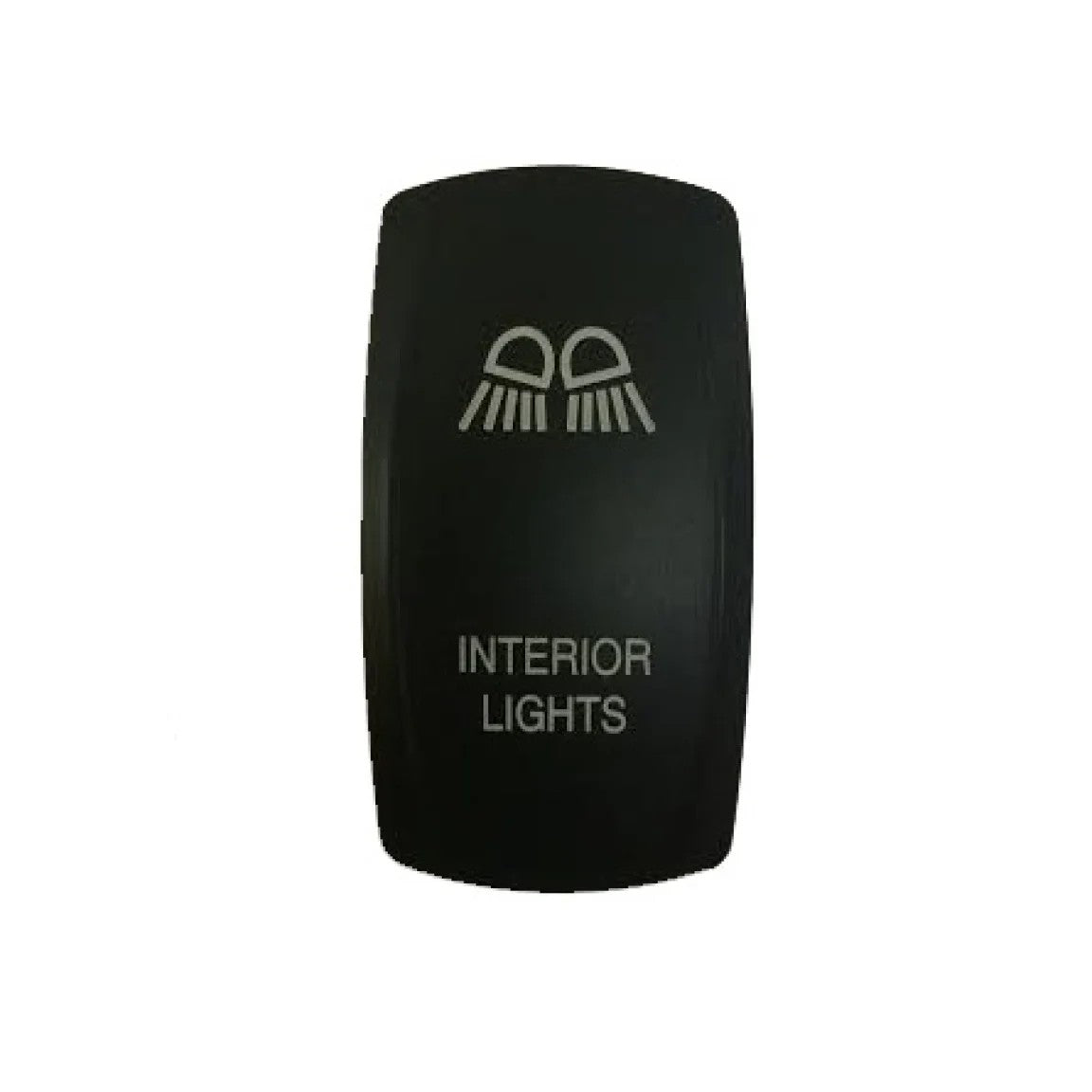 sPOD black rocker switch with white Interior Lights text and lighting icon