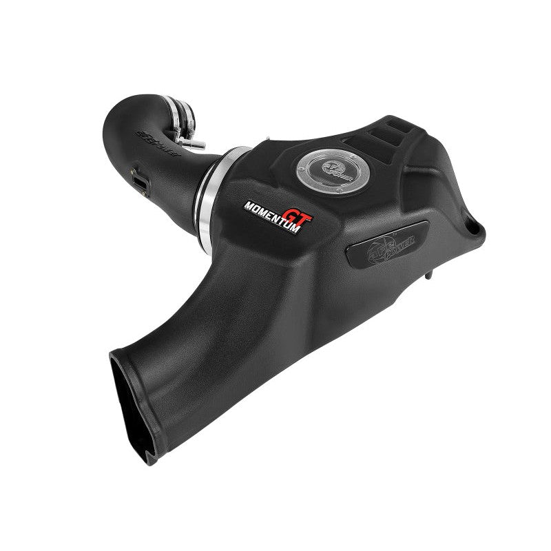 aFe POWER Momentum GT cold air intake with black XLPE housing and oil-free Pro DRY S filter for 5.0L Mustang