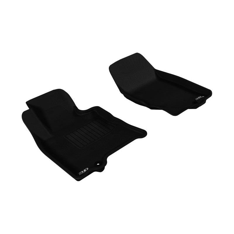 3D MAXpider Kagu Series black 1st row floor mats with carbon fiber texture for 2008-2017 Infiniti SUVs
