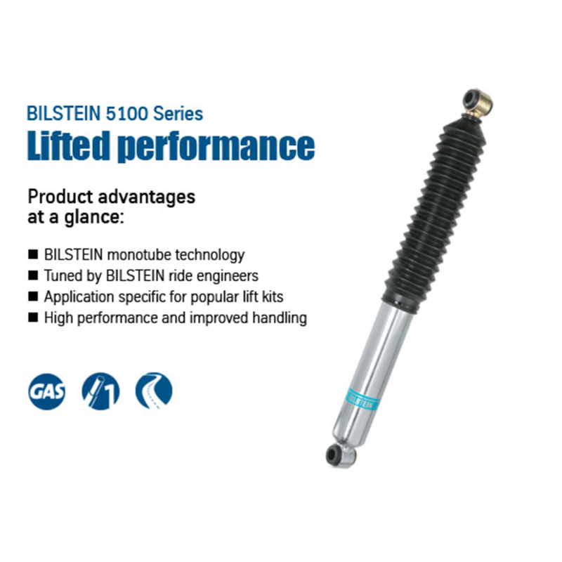 Bilstein B8 5100 series 46mm monotube rear shock absorber for 2014-2019 Chevrolet Silverado and GMC Sierra 1500