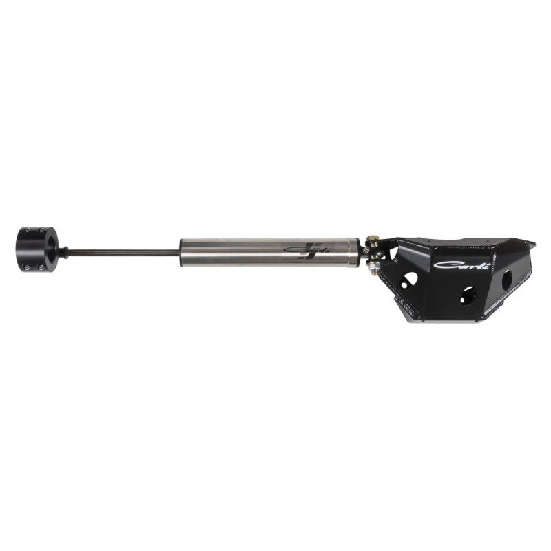 Carli stainless steel steering stabilizer with differential guard and billet clamp for 2005-2022 Ford F-250/F-350.