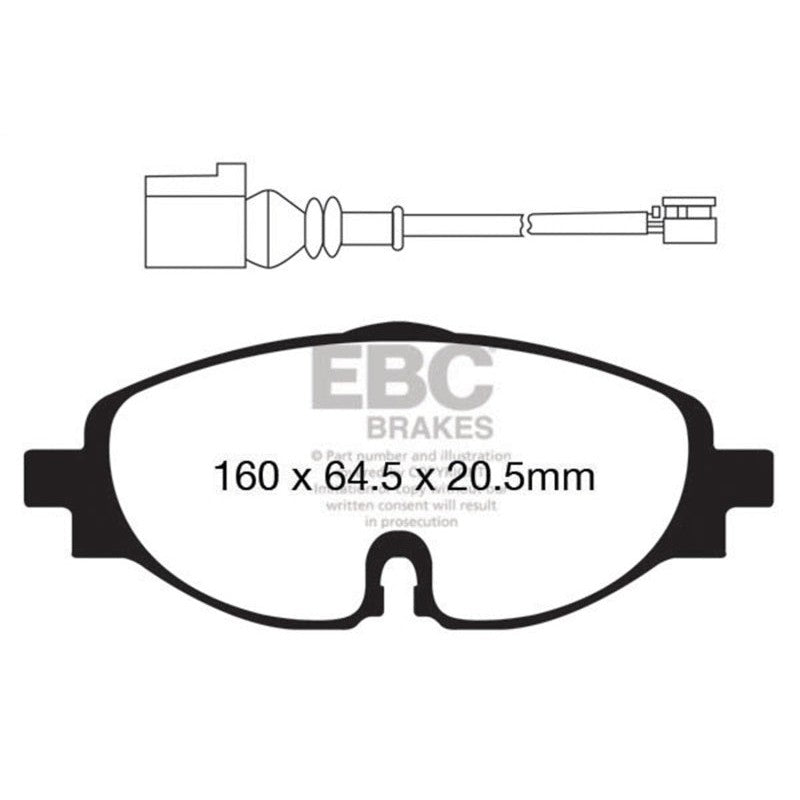 EBC Brakes Greenstuff DP22150 front brake pads for Audi and Volkswagen