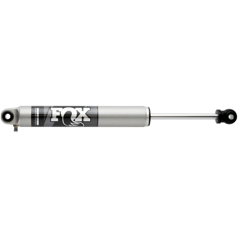 Fox 2.0 Performance Series 8.1in smooth body IFP steering stabilizer with black anodized aluminum components