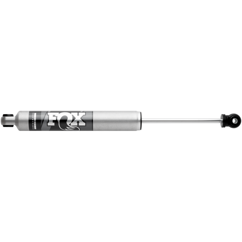 Fox 2.0 Performance Series 7.14 inch travel aluminum smooth body IFP steering stabilizer with spherical bearings.