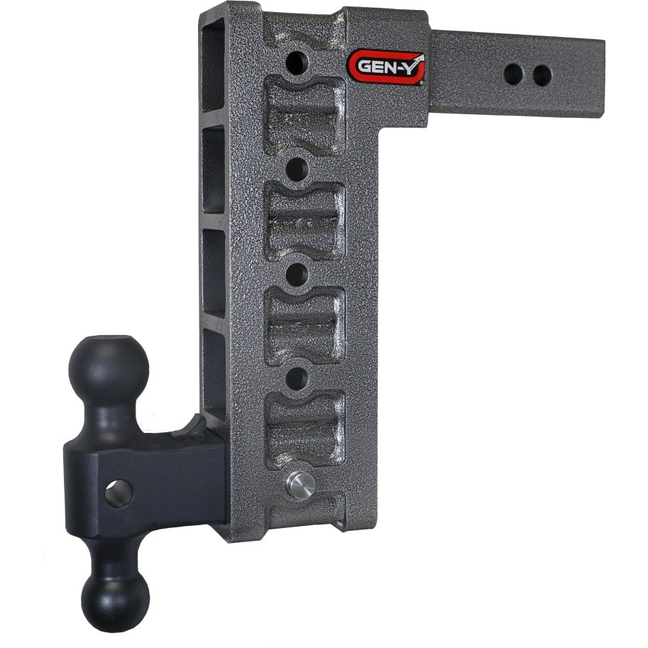 Gen-Y Mega Duty GH-615 adjustable drop hitch with 2.5-inch shank and GH-061 dual-ball mount