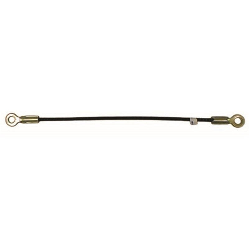 Omix 19.5-inch steel tailgate support cable with eyelet connectors for 1976-1986 Jeep CJ7 and CJ8 Scrambler.