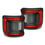Oracle Lighting flush mount LED tail lights with black housing and signature perimeter lighting for Jeep Gladiator JT.