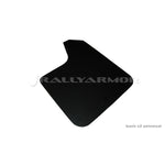 Set of four black Rally Armor Basic universal mud flaps with a black logo