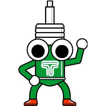 Official Tein Dampachi green plush mascot doll shaped like a suspension damper