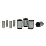 Whiteline Plus W52099 front control arm lower inner front and rear synthetic elastomer bushings with assembly grease.