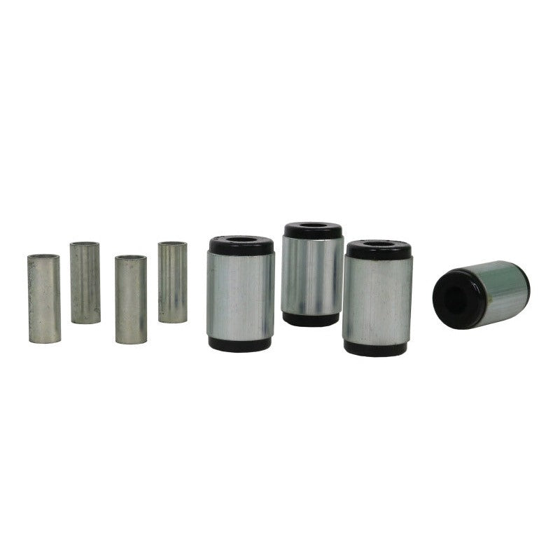 Whiteline Plus W52099 front control arm lower inner front and rear synthetic elastomer bushings with assembly grease.