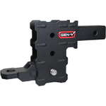 Gen-Y Phantom Series 2-inch hollow shank adjustable drop hitch with 3-pocket design and included ball mount.