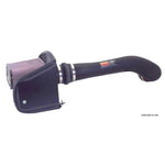 K&N 57 Series air intake system with black HDPE tube and conical oiled cotton filter for 2003-2009 Hummer H2.