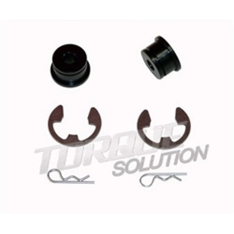 Torque Solution shifter cable bushings designed for Mitsubishi Evolution JDM 5-speed manual transmissions.