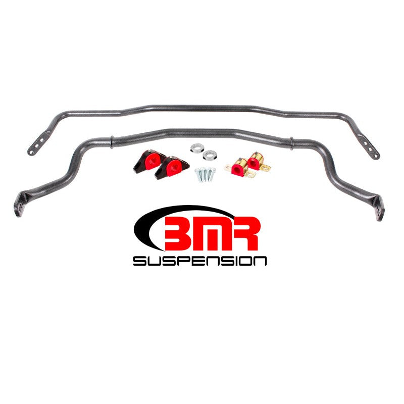 BMR SB043H Black Hammertone front and rear sway bar kit with polyurethane bushings for 2015-2024 Ford Mustang