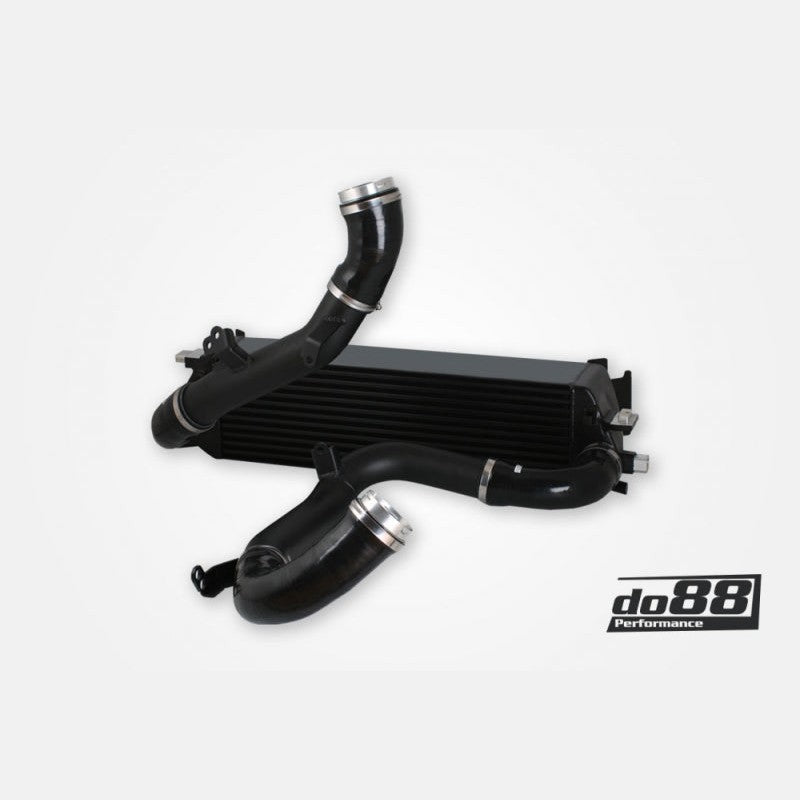 do88 BigPack performance intercooler and black silicone hose kit for Volvo SPA platform T6 and T8 Hybrid engines.