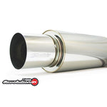 GReddy Revolution RS universal 3-inch stainless steel muffler with 3-bolt removable exhaust tip.