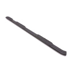 Lund 5-inch oval wheel-to-wheel black powder-coated steel nerf bars with non-slip rubber step pads.