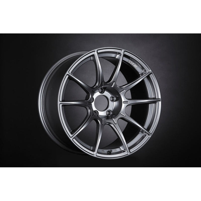 SSR GTX01 multi-spoke flow-formed wheel in Dark Silver finish, 17x9 size with 5x100 bolt pattern and +38mm offset.