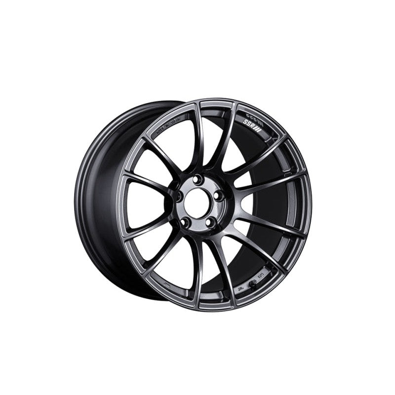 SSR GTX04 10-spoke lightweight wheel in Dark Gunmetal, 19x9.5 size, 5x114.3 bolt pattern, and +38mm offset.