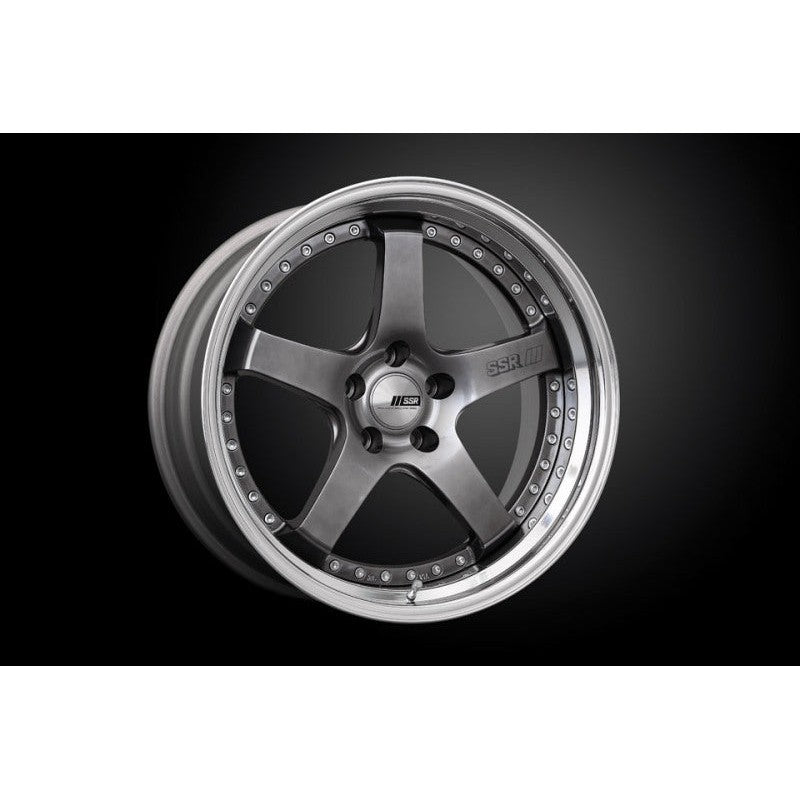 SSR Professor SP4 3-piece 5-spoke wheel in Bright Port White with a polished stepped lip