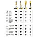 ST Suspensions ST X Coilover kit with galvanized steel struts and yellow springs for 2002-2007 Subaru Impreza WRX.