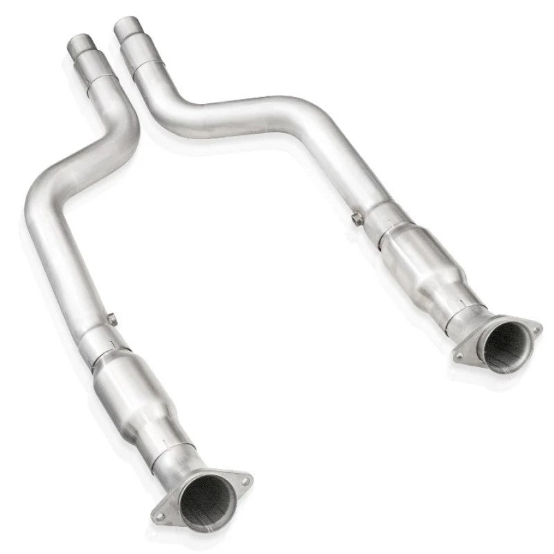 Stainless Works 3-inch stainless steel high-flow catted midpipe kit for 2015-2021 Dodge 6.2L and 6.4L engines.