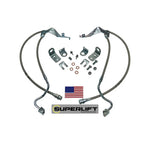 Pair of Superlift Bullet Proof stainless steel braided brake hoses for 2005-2007 Ford F-250 and F-350 Super Duty.