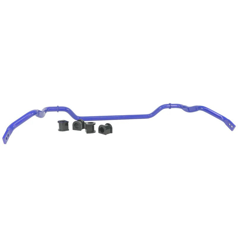 SuperPro Roll Control adjustable front sway bar with a blue powder coat finish and included hardware.