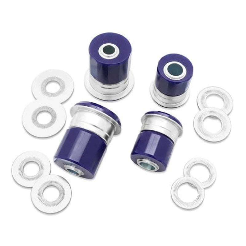 SuperPro SPF5115XK blue polyurethane front lower control arm inner fore and aft bushings for Toyota and Lexus suspension.