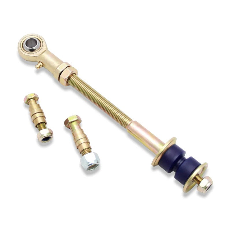 Heavy-duty SuperPro TRC4307 rear sway bar link with adjustable length and 16mm rod for lifted Toyota and Lexus SUVs.