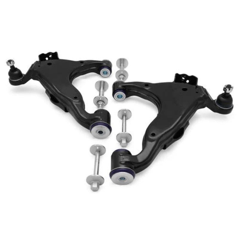 Set of two SuperPro high-grade steel front lower control arms for KDSS equipped Toyota 4Runner and Lexus GX460.
