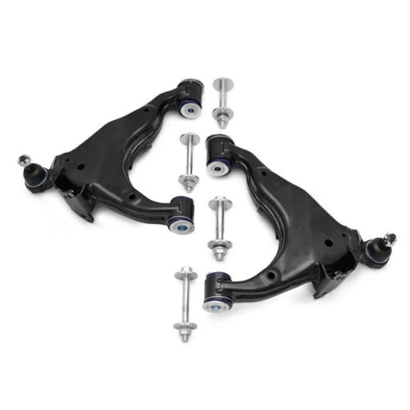 SuperPro TRC494 lower control arm kit featuring offset bushings and replacement camber bolts for KDSS vehicles.