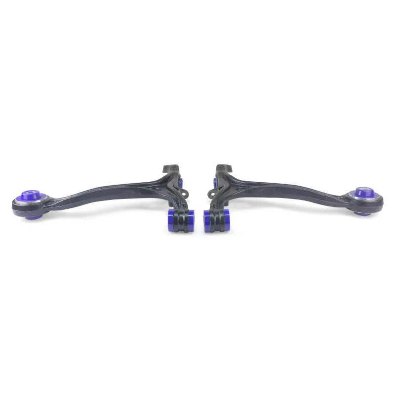 SuperPro TRC1165 front lower control arm set with pre-installed bushings for 2008-2014 Honda Accord and Acura TSX.