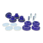SuperPro SPF5392K blue synthetic elastomer rear subframe mount bushings for Dodge Durango and Jeep Grand Cherokee.