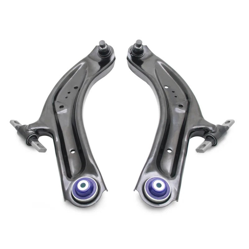 SuperPro TRC1078 front lower control arms with pre-installed bushings and ball joints for 2014-2022 Nissan Rogue.