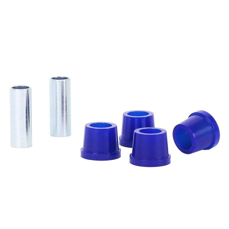 SuperPro SPF0282K blue polyurethane front upper control arm outer bushing kit with steel sleeves